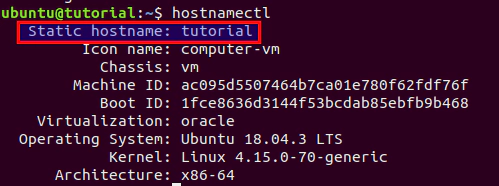 Changed hostname on linux using hostnamectl