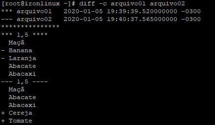 Comando diff no Linux