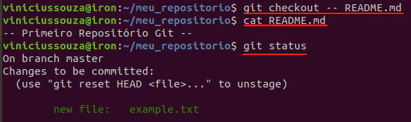 git checkout no linux