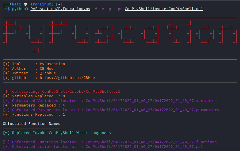 Executando PyFuscation no ConptyShell