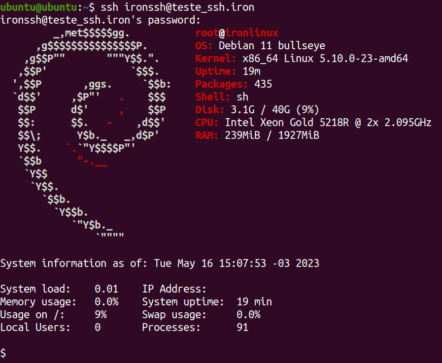 Inibir acesso SSH root