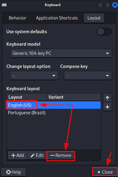 Layout teclado Kali Linux