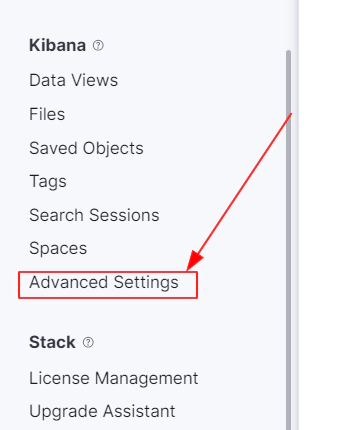 Advanced Settings do Kibana