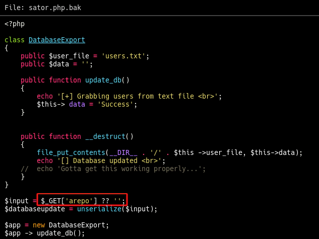 hack the box tenet sator.php 