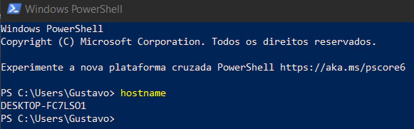 Hostname atual Windows